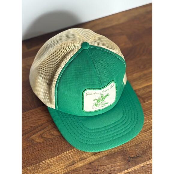 Vintage Gene Autry Roping Club Snapback Cap Hat Trucker Green Western Cowboy - Picture 3 of 8